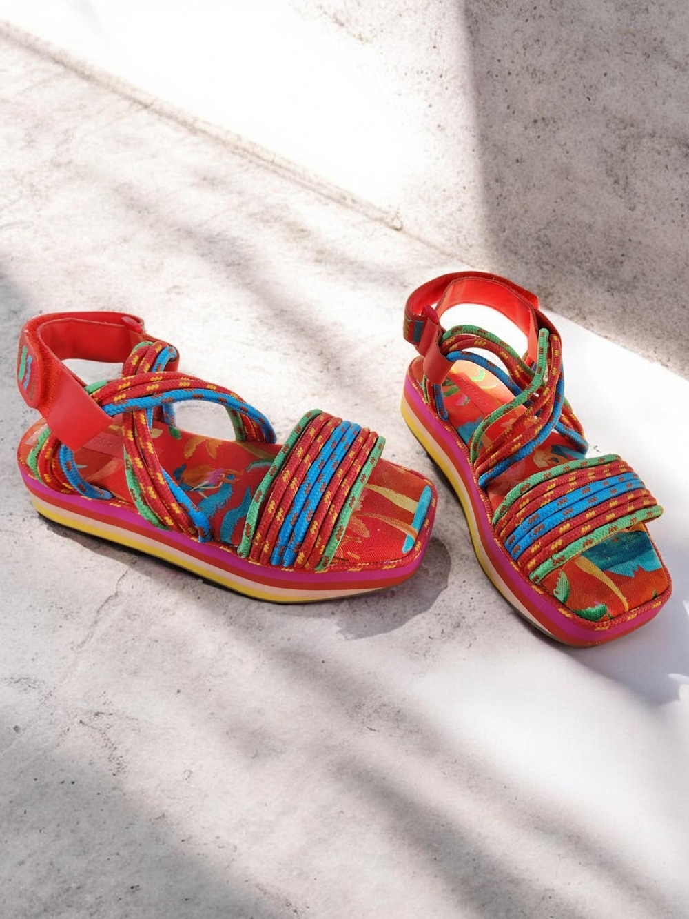 FARM Rio Ipanema Platform Sandals Sz 7